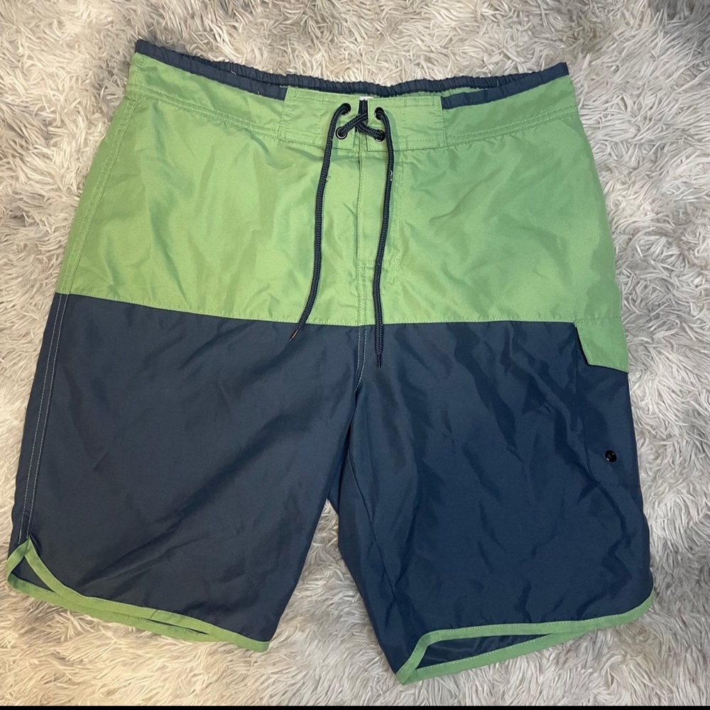 Men’s Trunks Surf & Swim Co Swimming Trunks size Medium Green and Blue